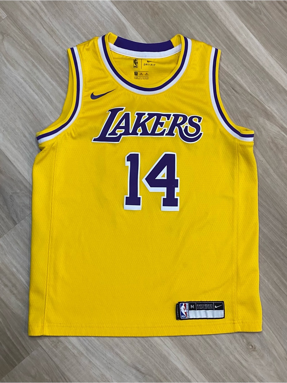 Nike Brandon Ingram Lakers Jersey Youth Medium M 10-12 Yellow Swingman NBA 14